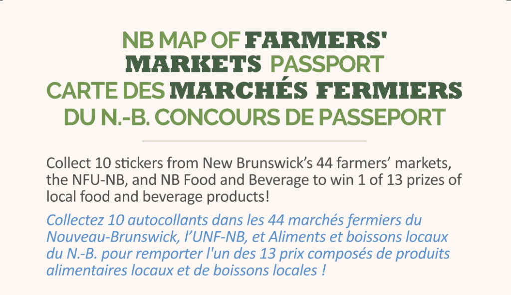 Célébrez le 10e anniversaire de la Carte des Marchés Fermiers du N.B. !